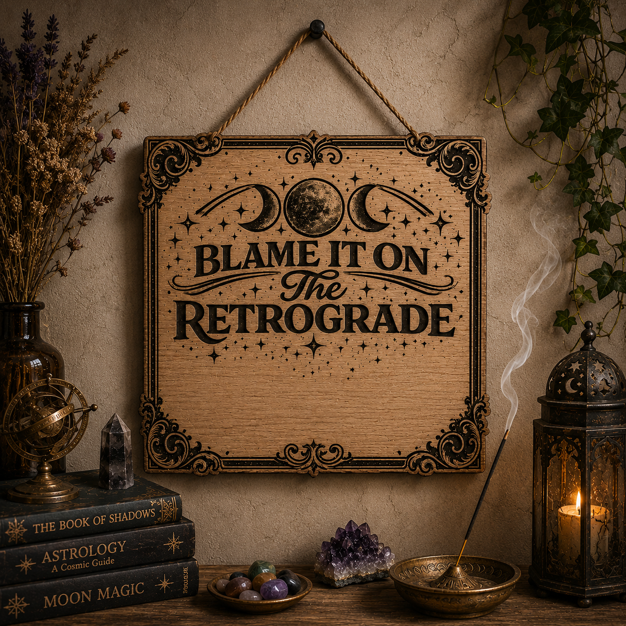 Blame it on the retrograde wooden sign