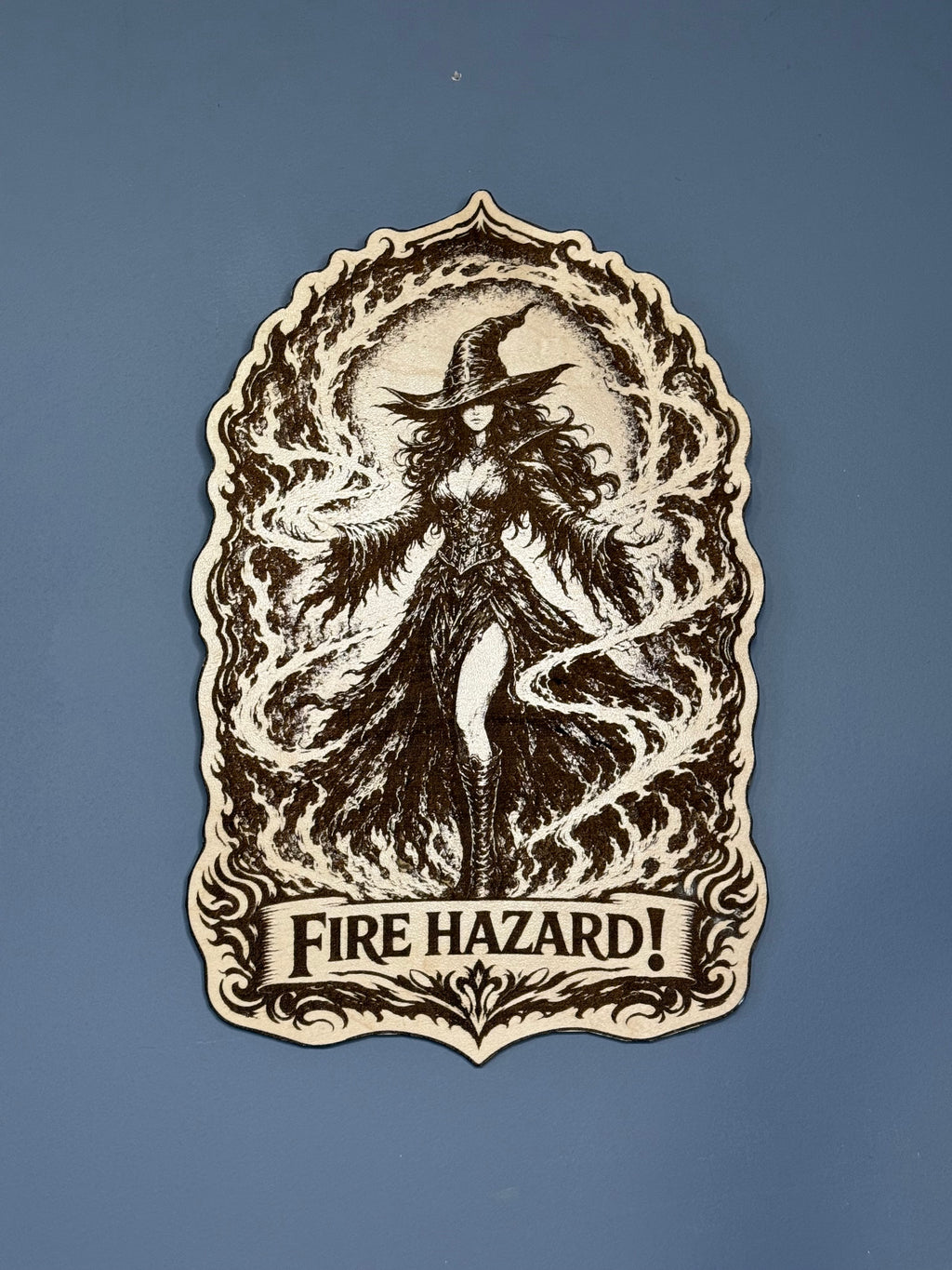 Fire hazard wood sign
