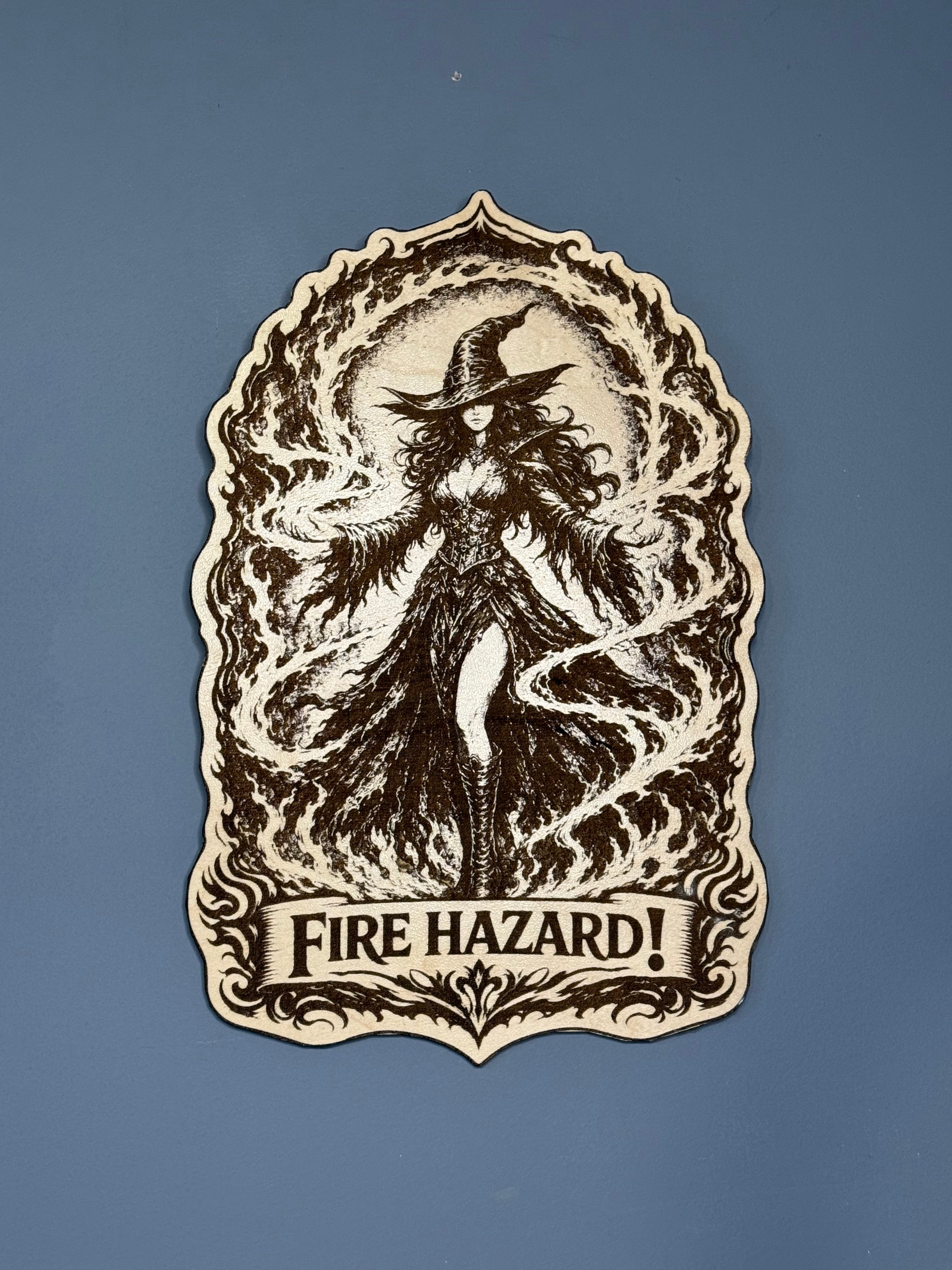Fire hazard wood sign