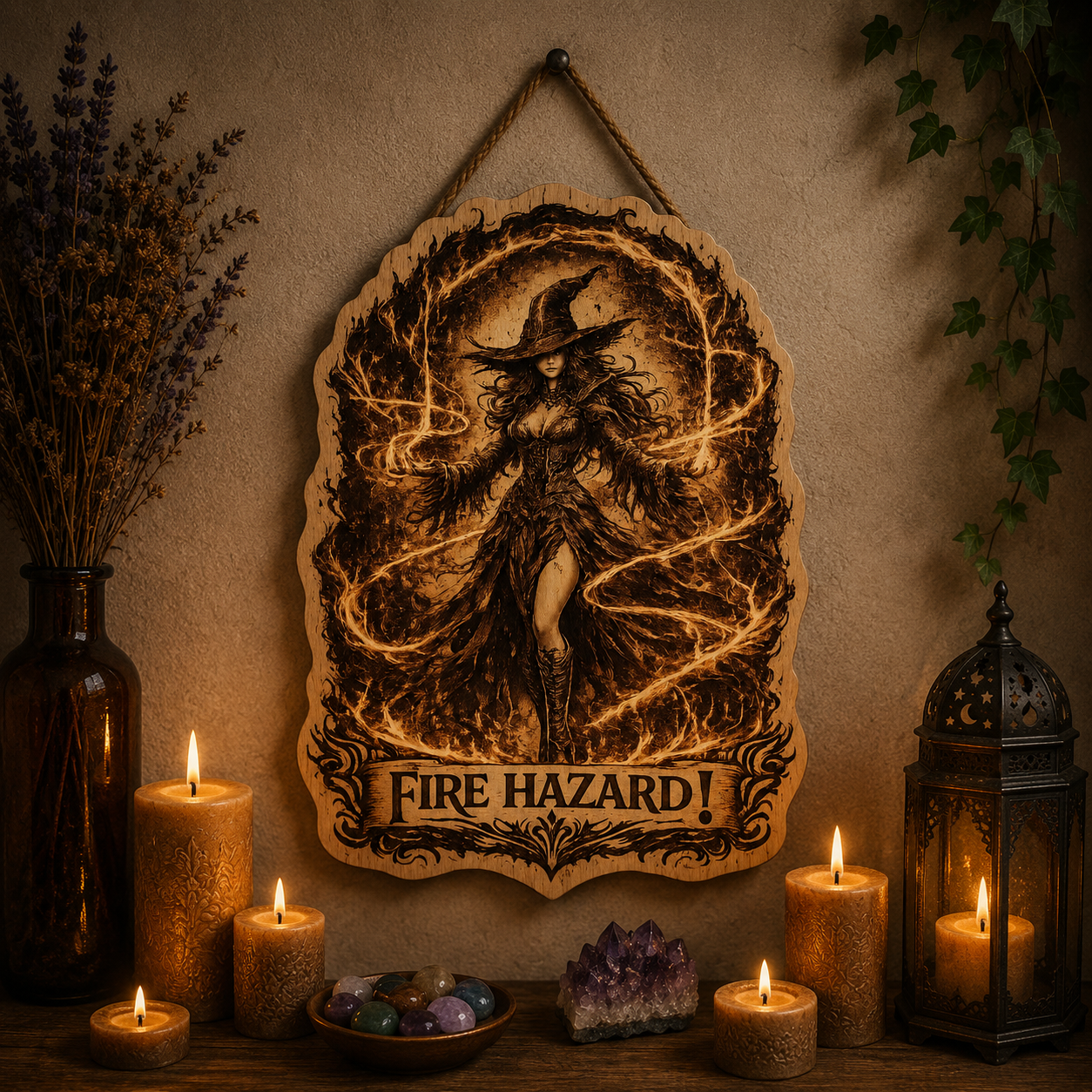 Fire hazard wood sign